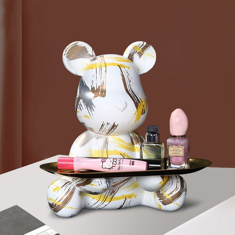 Averon | Table Tray Featuring Graffiti Painted Bear Sculpture