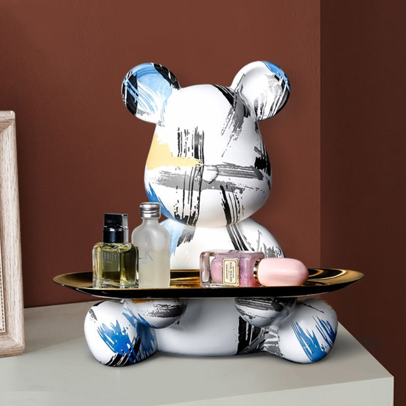 Averon | Table Tray Featuring Graffiti Painted Bear Sculpture