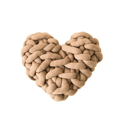 Amora Heart-Shaped Knot Throw Pillow