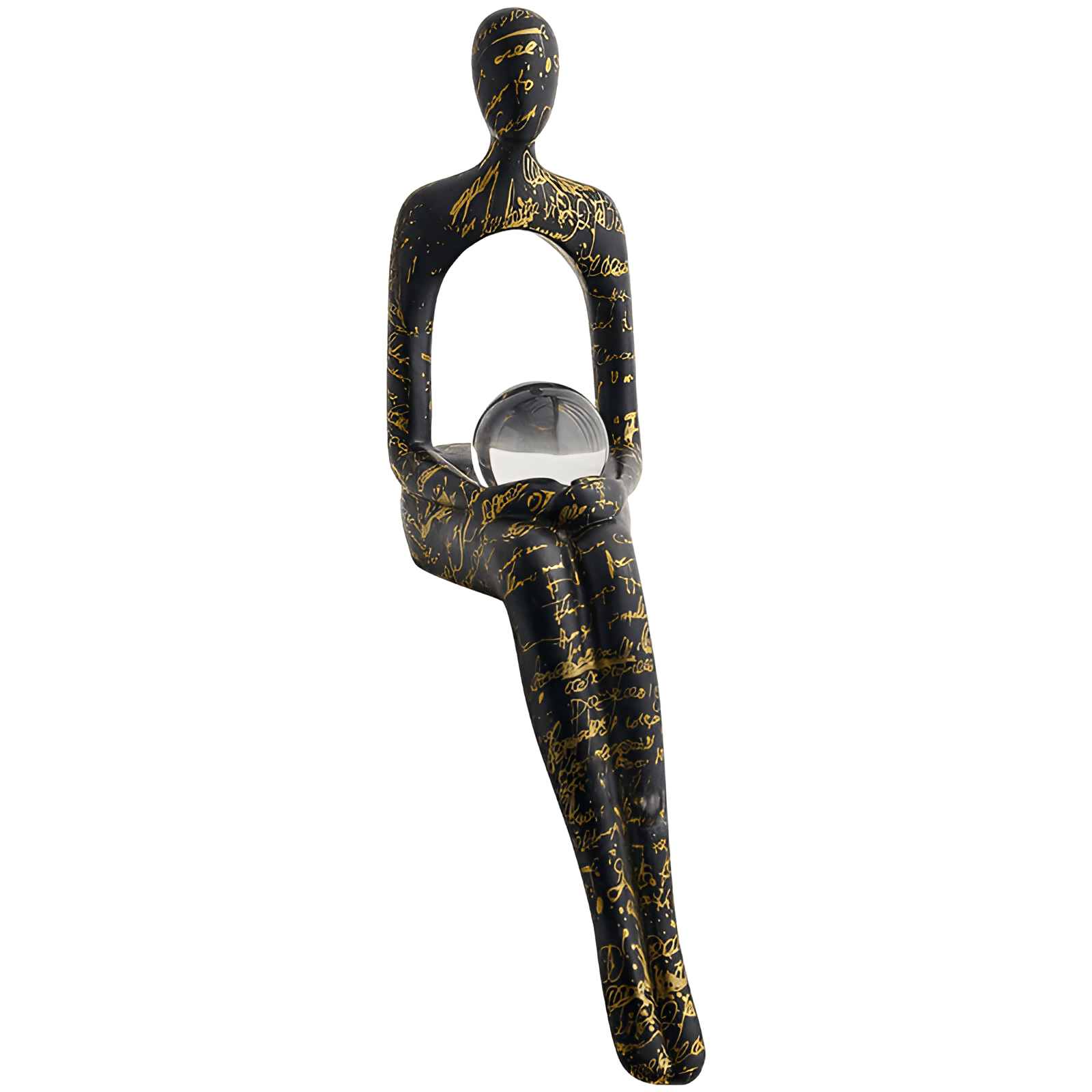 Aurora 8-Inch Resin Sculpture with Gold Accents and Curves